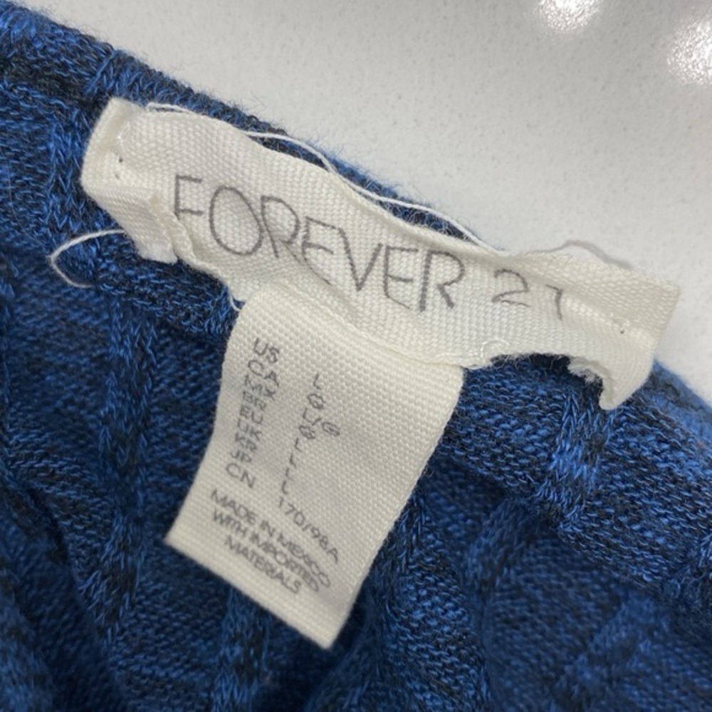 Forever 21 XXI womens blue knit crop top size large - Picture 4 of 8